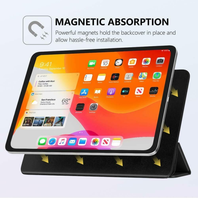 Bao Da iPad Pro 11 2020 Hít Lưng Smart Folio Cao Cấp với chất liệu da sịn mịn mền lưng hít kính máy, chức năng đóng tắt dể sử dụng